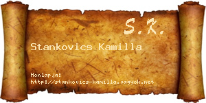 Stankovics Kamilla névjegykártya