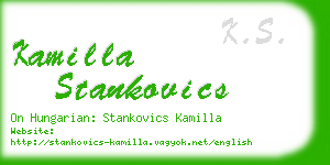 kamilla stankovics business card